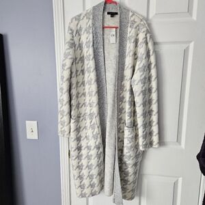 Ann Taylor Size L Houndstooth Coatigan